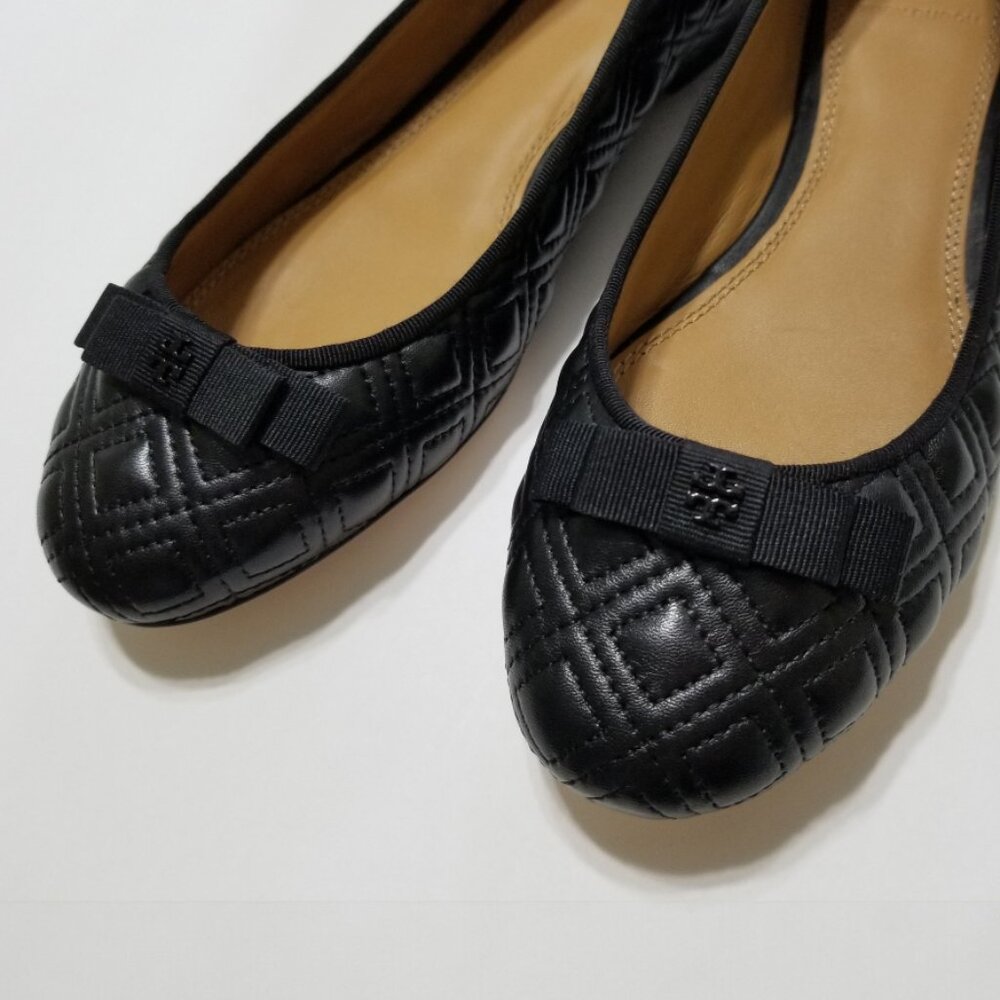 NIB Tory Burch Marion Quilted Leather Ballet Flat in Perfect Black Size 7, 7.5 - Picture 10 of 16